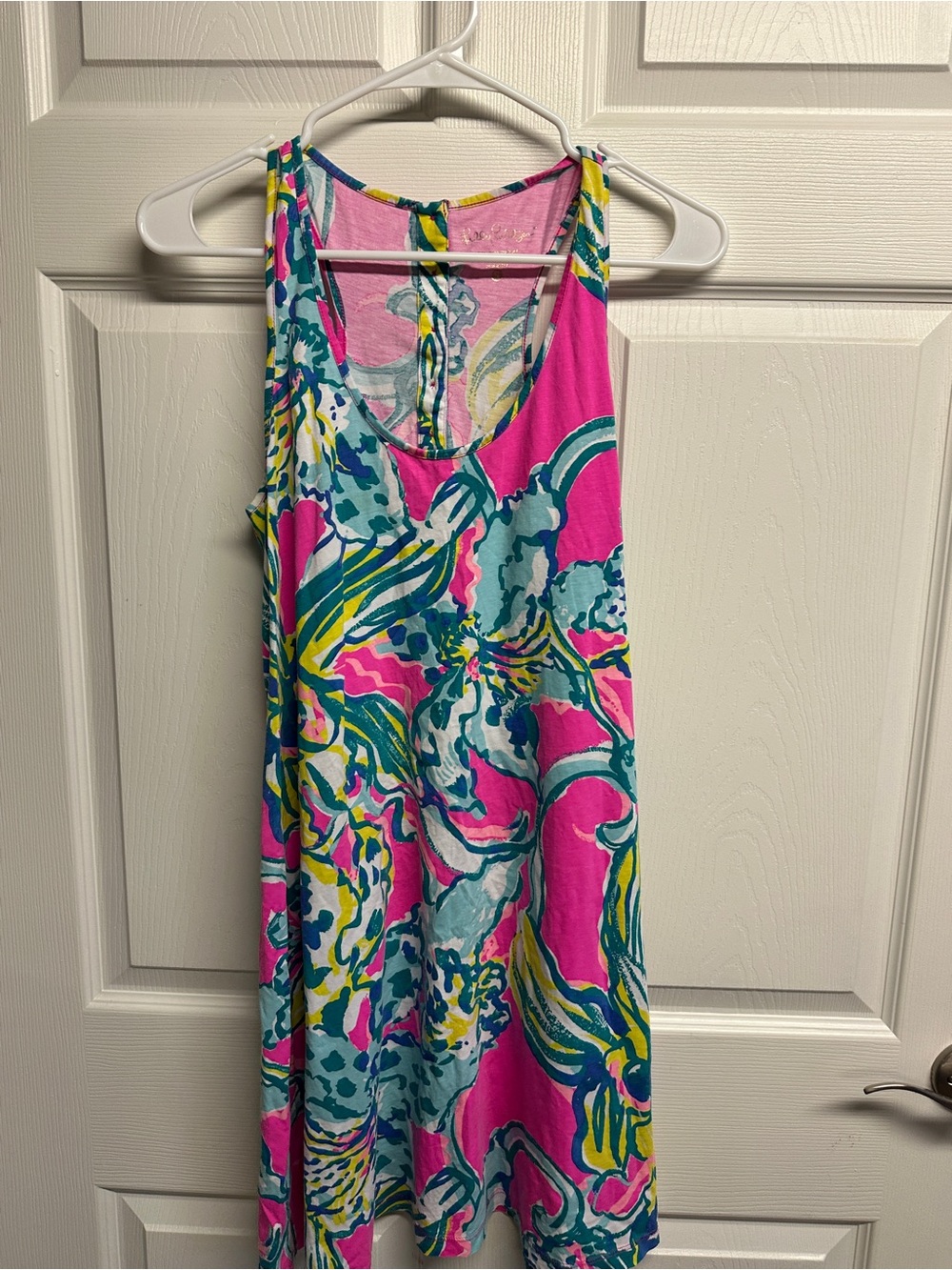Lilly Pulitzer Pink, Teal & Yellow Floral Tank Dress